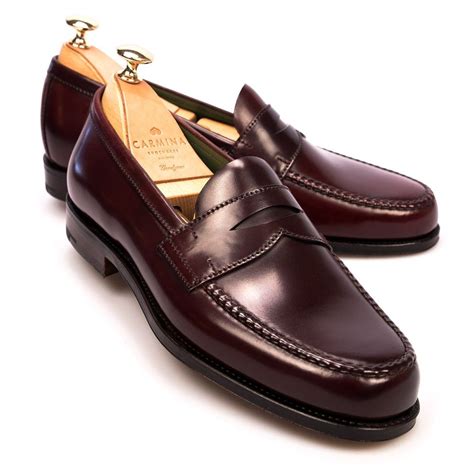 Cordovan Penny Loafers 80440 Pina Dress Shoes Men Loafers Leather