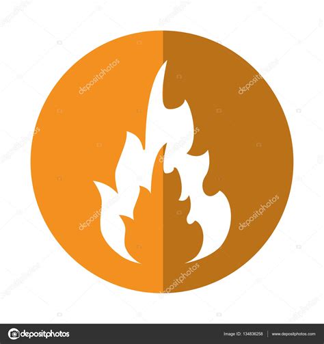 Hot Flame Spurts Fire Design Yellow Circle Stock Vector Image By