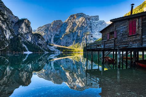 Boathouse In The Dolomites The Boathouse In The Italian Dolomites Was