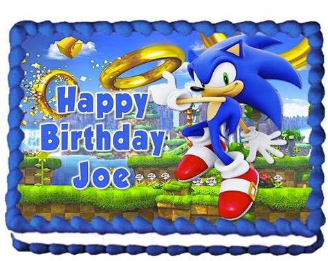 Sonic Edible Cake Topper Photo Frosting Sheet Personalized Etsy In