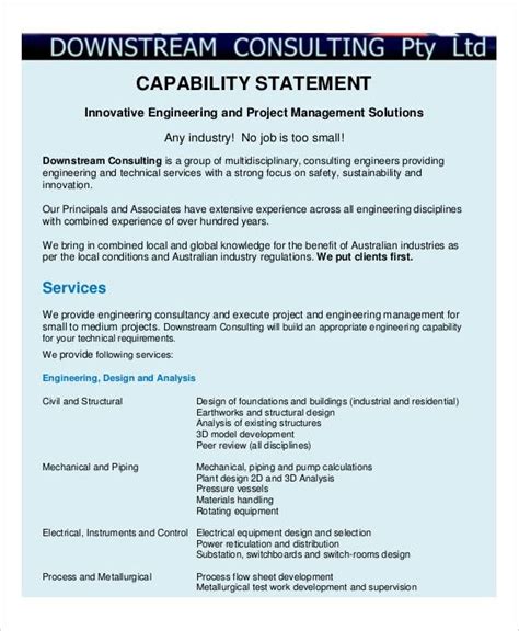 Capability Statement Templates 12 Free Printable Word PDF