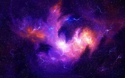 Stars Universe Nebula Purple Light Wallpaper 1440x900 Resolution