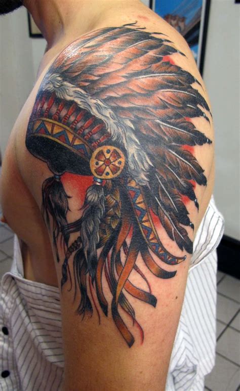 The 25 Best Indian Chief Tattoo Ideas On Pinterest American Indian Tattoos Indian Headpiece