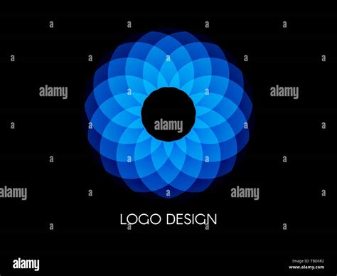 Blue Logo Design Template Color Circular Shape Modern Abstract Circle Symbol Blue Geometric