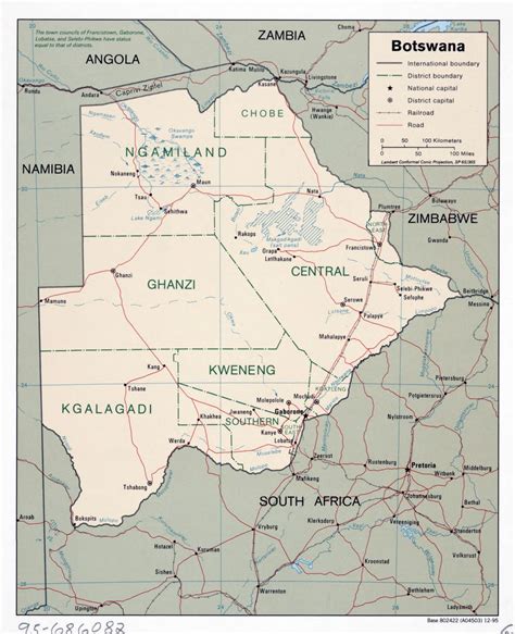 Large Political And Administrative Map Of Botswana With Roads Cities