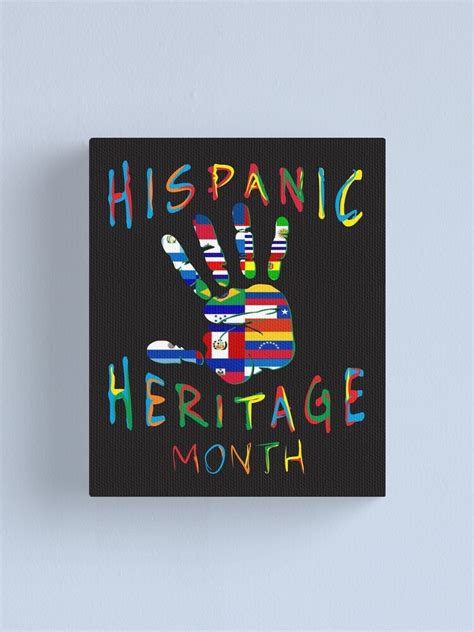 Hispanic Heritage Month Hand All Countries Flags Canvas Print By