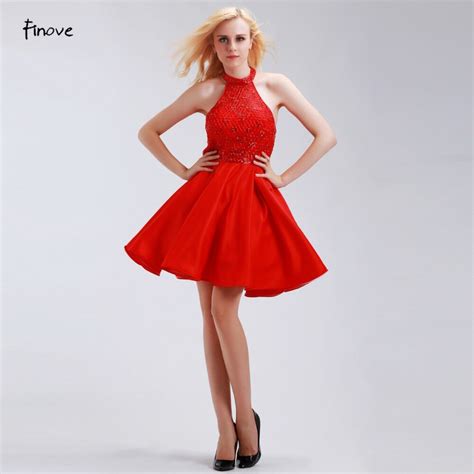 Buy Red Homecoming Dresses 2017 New Design Elegant Sexy Backless Beading Mini