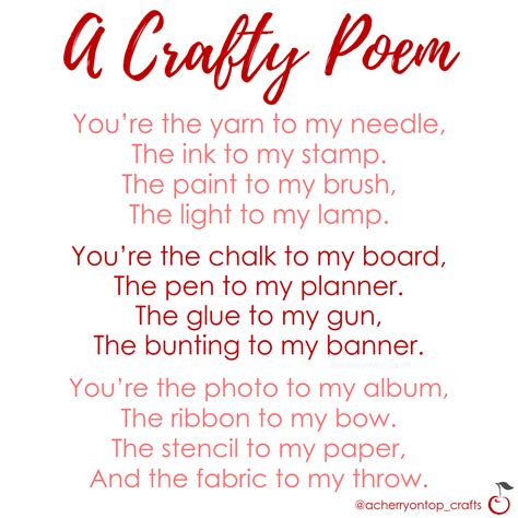 A Crafty Poem ️ Crafty Top Crafts Poems