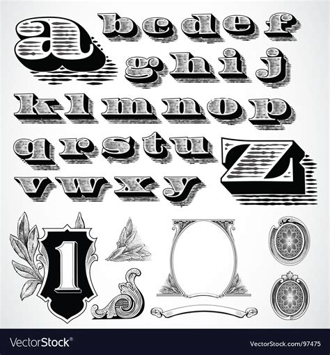 Decorative Font Royalty Free Vector Image Vectorstock