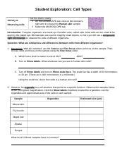 Cell types gizmos c answer key : Cell Types Gizmo.doc - Name Date Student Exploration Cell ...