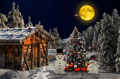 Christmas Backdrop 01 - Xmas Backdrop with Snowmen