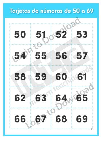 Lesson Zone Au Number Cards 50 69