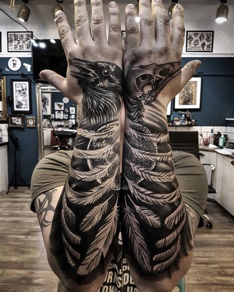 Raven Forearm And Hand Tattoos Best Tattoo Design Ideas