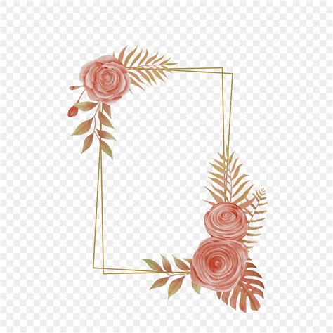 Watercolor Boho Flowers Png Image Wedding Frame With Flowers And