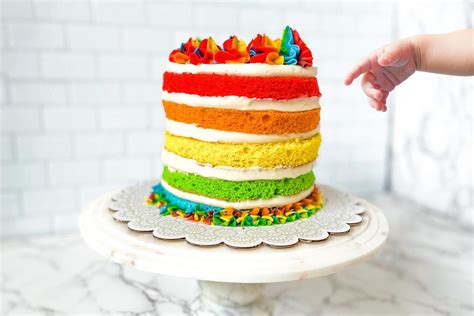 Rainbow Smash Cake Recipe For Babys 1st Birthday