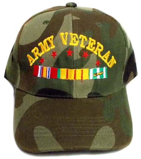 Us Army Veteran Military Baseball Caps Embroidered Green Camo Color