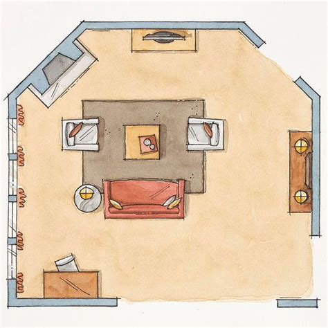 This Space Plan Is Great For Multiple Focal Points And Oddly Shaped
