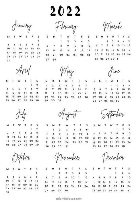 Calligraphy Calendar Hand Written Templates Bullet Journal Print Calendar Printables