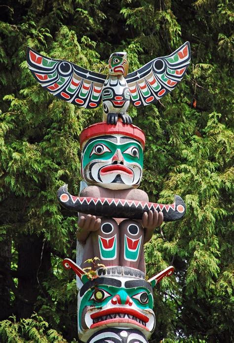 Colorful Totem Pole Stock Image Image Of American Craftsmanship