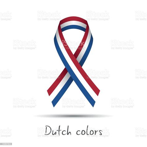 modern colored vector ribbon with the dutch tricolor isolated on white background abstract
