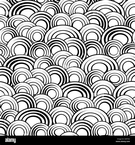 Black And White Circles Seamless Pattern Vector Backgroundmonochrome