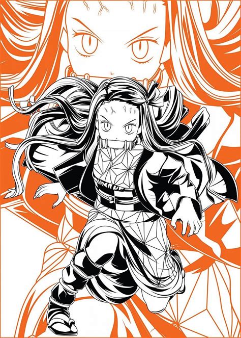 Kimetsu No Yaiba Nezuko In Anime Sketch Black And 31311 Hot Sex Picture