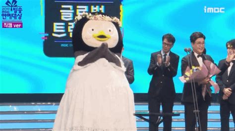 Superstar Penguin Pengsoo Poses With Zico Yoo Jae Suk