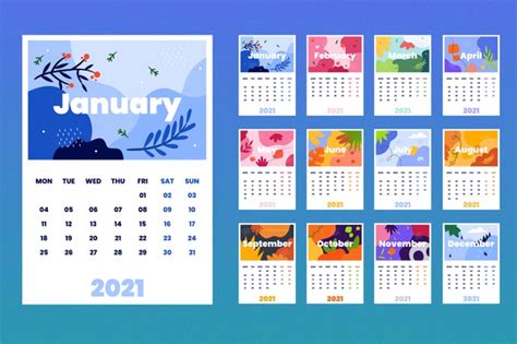 This website shows every (annual) calendar including 2021, 2022 and 2023. Free Vector | Illustrated 2021 calendar template