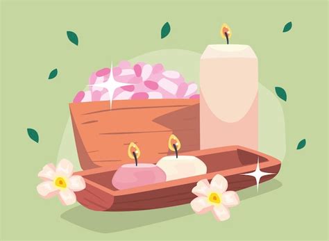 Premium Vector Poster Of Spa With Candle And Salts