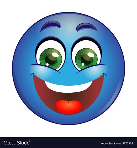 Smiling Blue Emoticon Royalty Free Vector Image