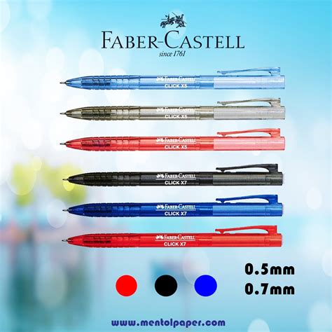 Faber Castell Click X5x7 Ball Pen 05mm07mm Mentol Paper