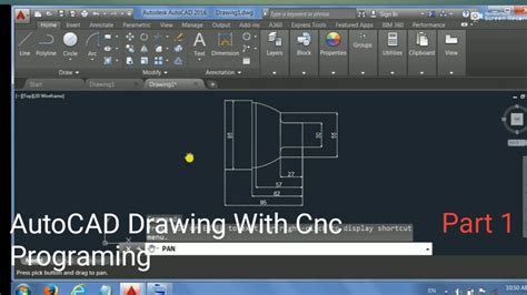 Autocad Complete Drawing With Cnc Machine Programing Part 1 Youtube