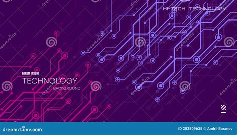 Abstract Technology Background With Various Technological Elements Hi