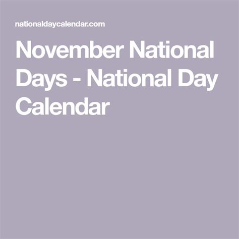 November National Days November National Days National Days