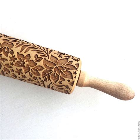 Flowers Pattern Laser Engraved Rolling Pin By Texturra Shop Online