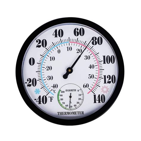Ikemiter 984in25cm Round Thermometer With Hygrometer Large Indoor