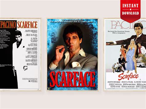 Scarface Movie Posters Download Scarface Film Art Prints Digital Retro