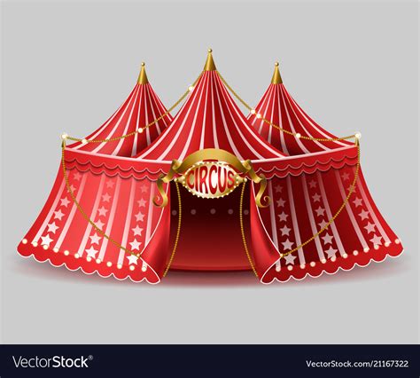 3d Realistic Circus Tent With Signboard Royalty Free Vector