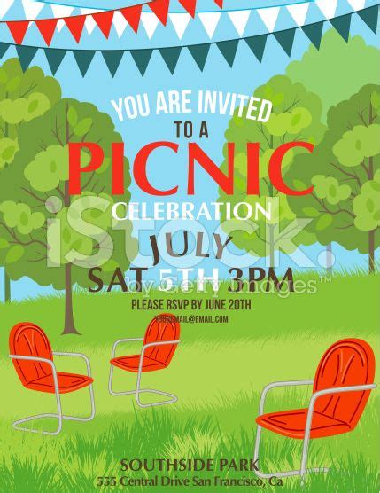 Summer Picnic Party Invitation Template Royalty Free Stock Vector Art