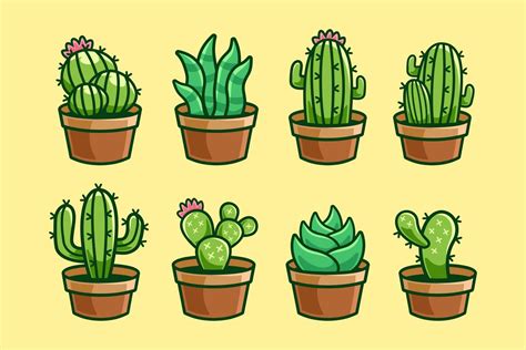 Collection Of Cactus Plant Cartoon 5013639 Vector Art At Vecteezy