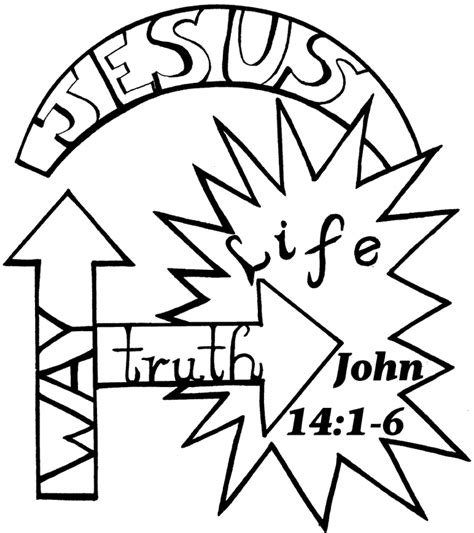 I Am the Way Coloring Page | Sunday school coloring pages, Bible lessons for kids, Sunday school