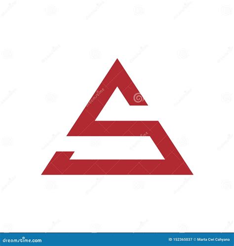 S Triangle Logo Vector Red Color Stock Vector Illustration Of