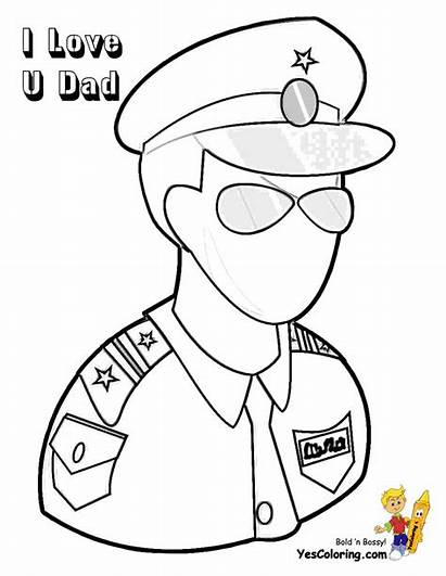 Coloring Father Dad Pages Fathers Printable Policeman