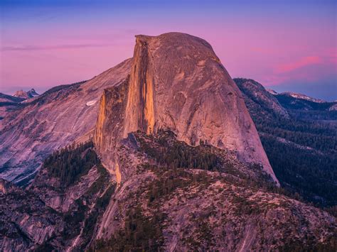 Half Dome Glacier Point Sunset Dusk Yosemite National Park Spring