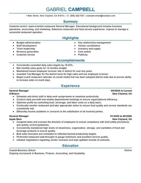 How to write a student resume. unforgettable general manager resume examples stand out ...