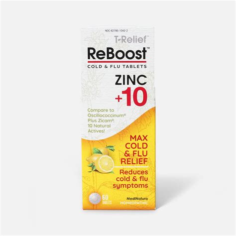 Reboost Zinc 10 Cold And Flu Tablets Lemon