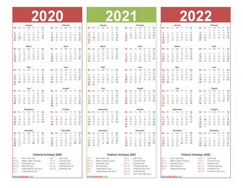 2022 Pdf Yearly Calendar With Holidays Free Printable Templates Free