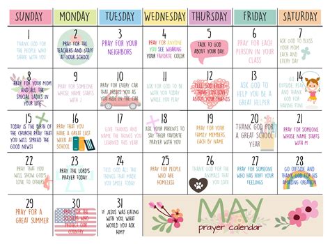 Free Daily Scripure Prayer Calendar Get Your Calendar Printable
