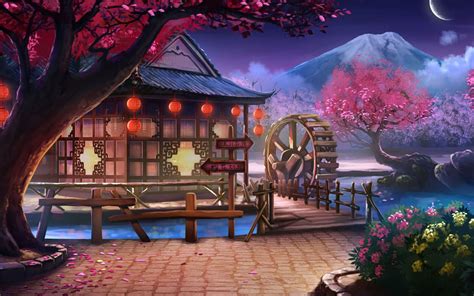 Japanese Anime Temple Wallpapers Wallpaper Cave