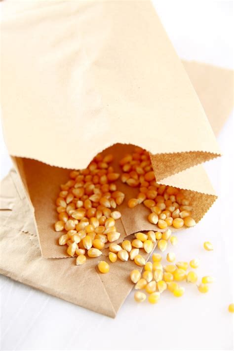 Homemade Microwave Popcorn Made In A Brown Paper Bag
